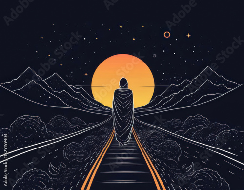 Journey Towards the Celestial Sunset