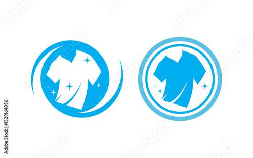 Laundry cleaning Logo icon illustration design template v.2