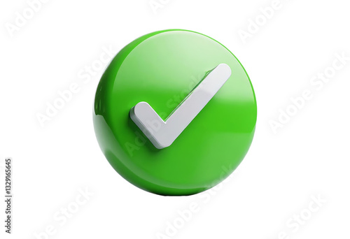 Free Download Green sphere with checkmark icon, transparent background - GFXLoad