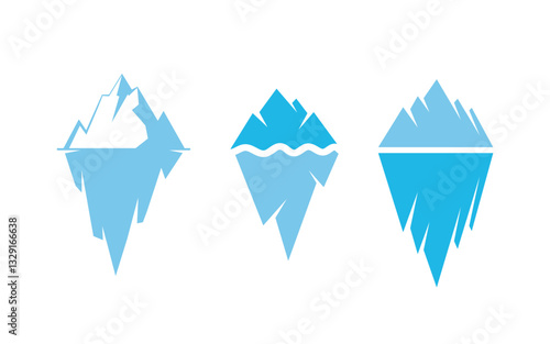 Ice Berg Icon Logo Vector illustration design template v.4