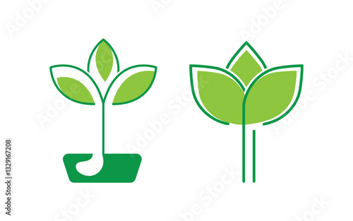 Leaf ecology vegan concept Logo illustration v.4