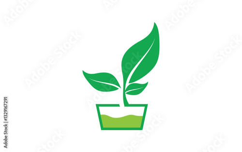 Leaf ecology vegan concept Logo illustration v.5