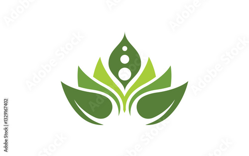 Leaf ecology vegan concept Logo illustration v.8