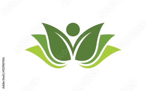 Leaf ecology vegan concept Logo illustration v.9
