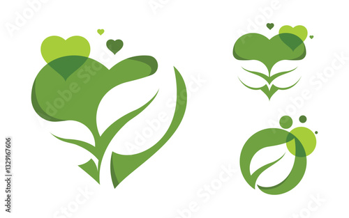Leaf ecology vegan concept Logo illustration v.12