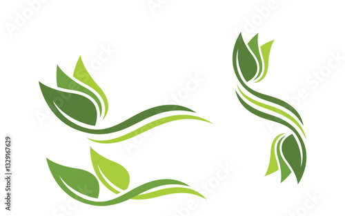 Leaf ecology vegan concept Logo illustration v.11