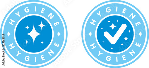 blue stamp hygiene concept. round hygiene stamp