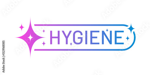 purple-blue gradient hygiene concept. vector hygiene word
