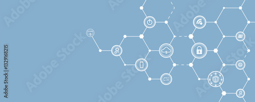 Cyber security. Lock on shield