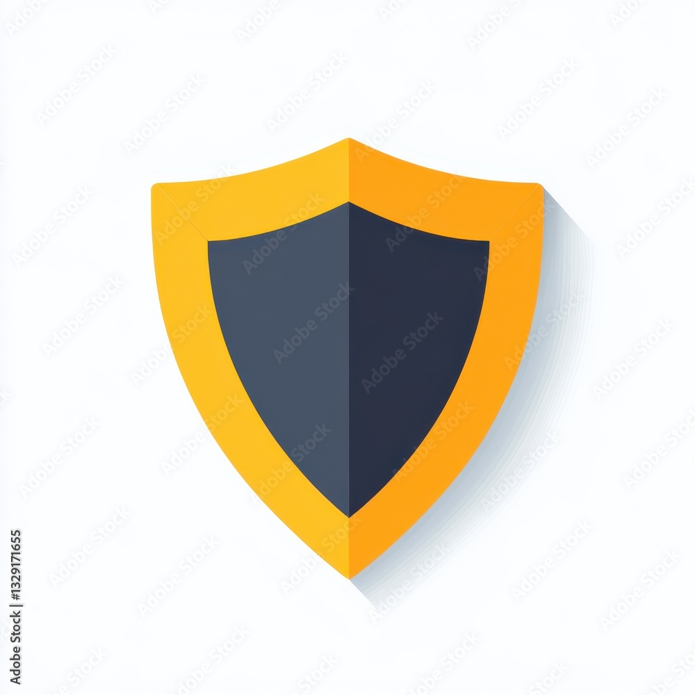 Protection Shield Flat Design for Security and Safety Emblem Illustration Element with Shadow Effect Protection Shield Flat Design for Security and Safety Emblem Illustration Element with Shadow Effect