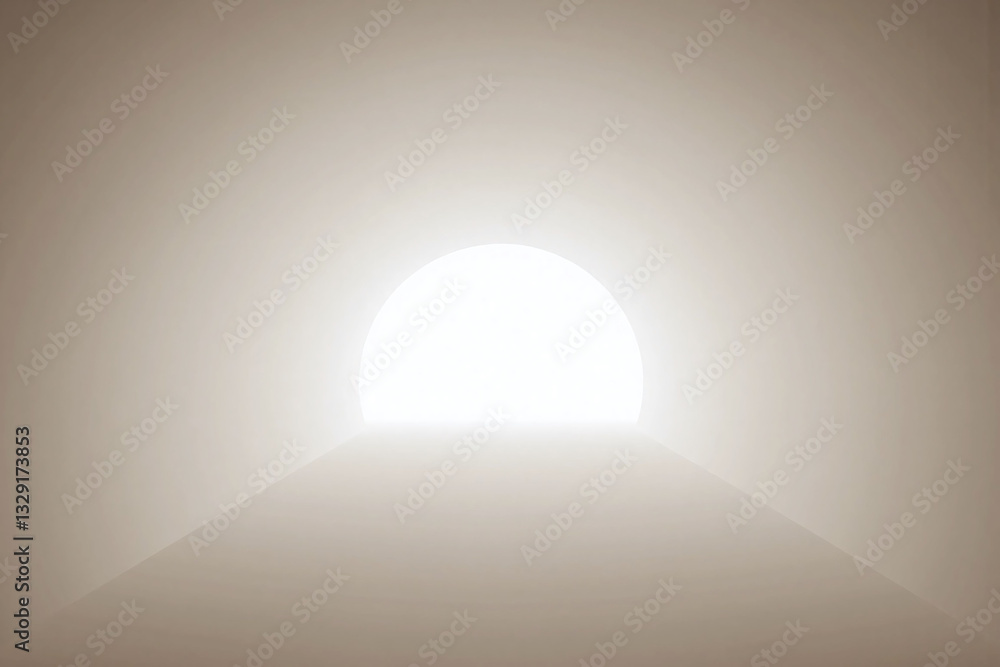 Fototapeta premium white room with a light at the end of it