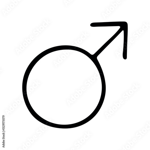 Hand drawn male gender identity icon Symbol used to represent sex and gender