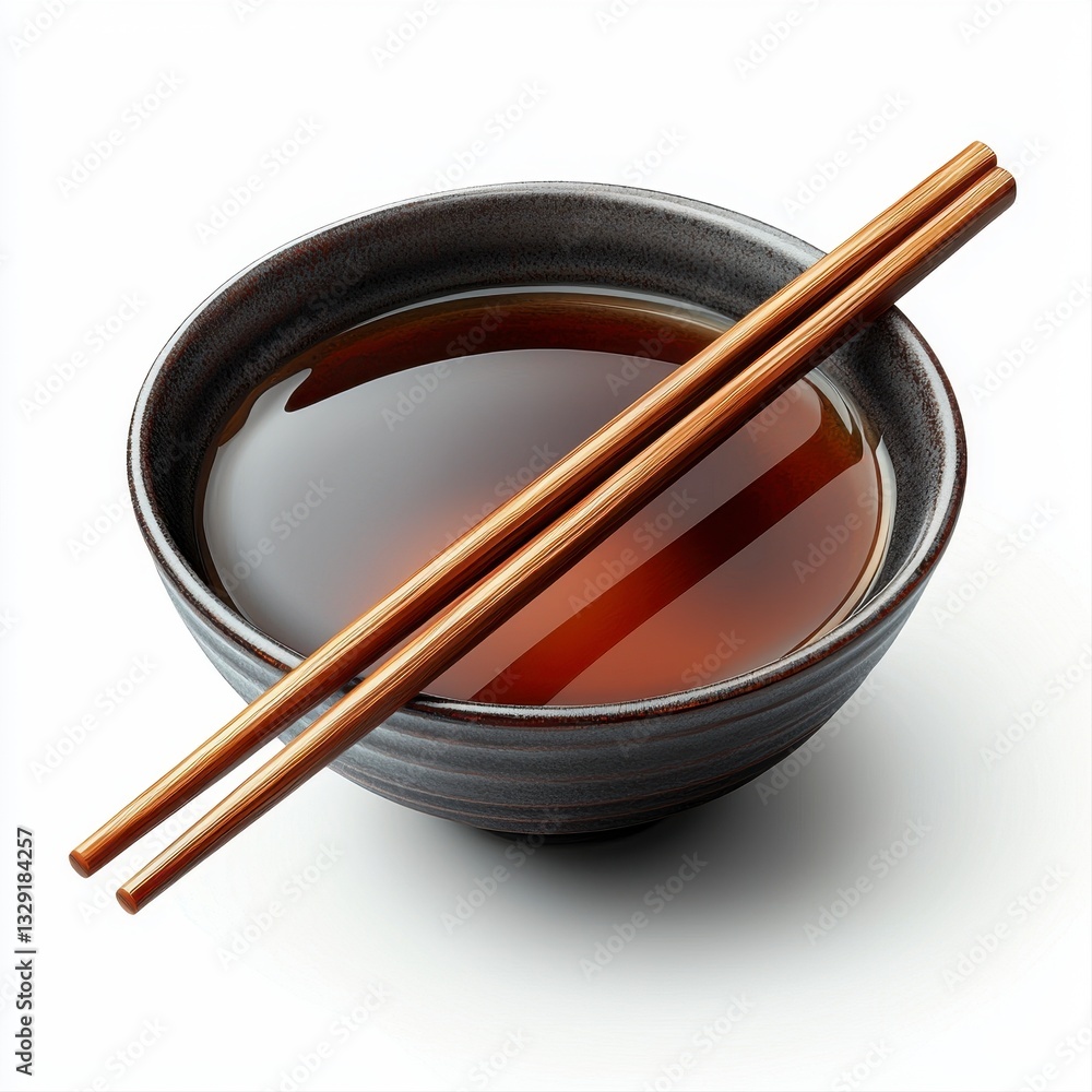 A bowl of warm soup with chops and fresh ingredients isolated on a white background featuring asian culinary traditions A bowl of warm soup with chops and fresh ingredients isolated on a white background featuring asian culinary traditions
