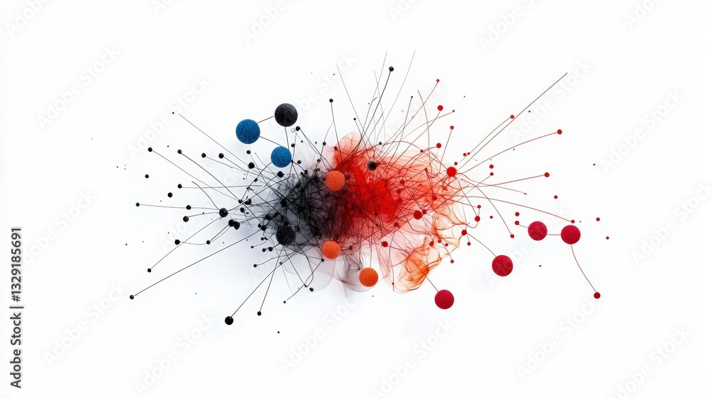 Abstract art featuring dynamic lines and colorful dots on a white background, symbolizing creativity and energy. Abstract art featuring dynamic lines and colorful dots on a white background, symbolizing creativity and energy.