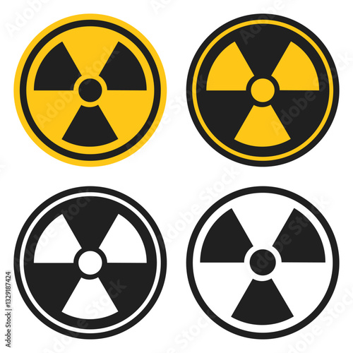 Radiation icon set vector isolated on white background.