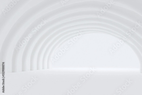 Wallpaper Mural white room with a curved wall and a light at the end Torontodigital.ca