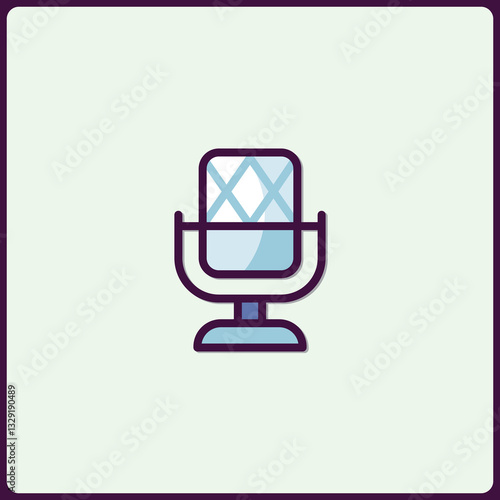 Stylized microphone icon for podcasting, communication, or audio technology