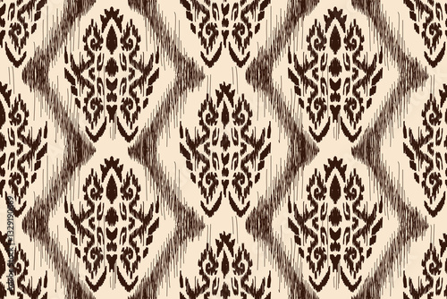 Motif ethnic handmade, Ikat seamless pattern, geometric design, Ikat ethnic tribal, boho colors seamless wallpaper. Ethnic Ikat abstract background art, greeting cards, printing products