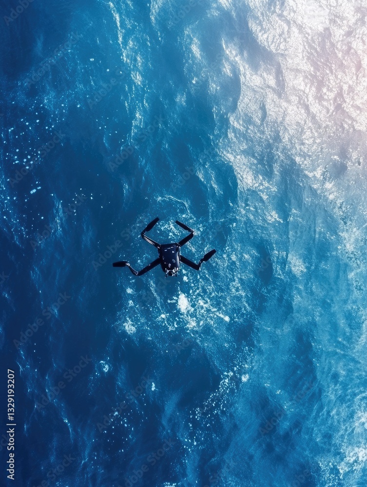 Drone Ocean Aerial View Flight. Drone Ocean Aerial View Flight.