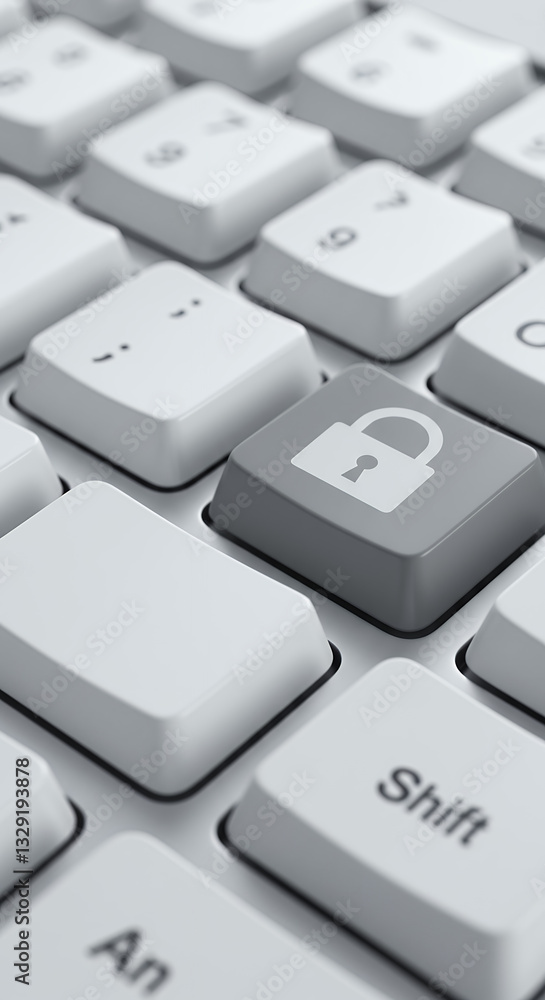 Secure Keyboard: Data Privacy & Protection | Computer Security, Internet Safety, Encryption Key, Digital Lock Icon on a Keyboard Button Secure Keyboard: Data Privacy & Protection | Computer Security, Internet Safety, Encryption Key, Digital Lock Icon on a Keyboard Button