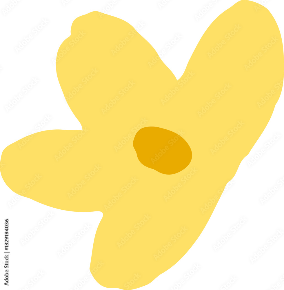 귀엽고 심플한 개나리 일러스트