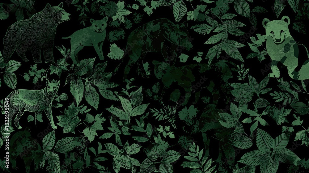 a pattern that celebrates wildlife and nature for Earth Day. a pattern that celebrates wildlife and nature for Earth Day.