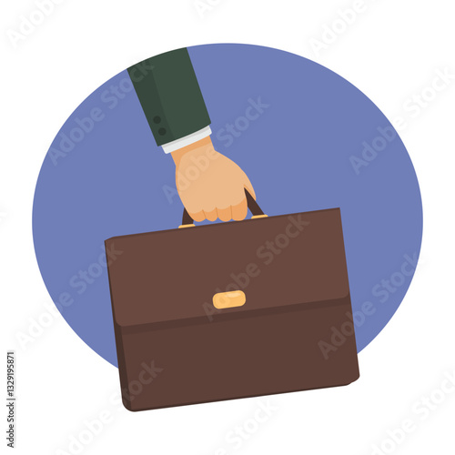 Businessman hand holding briefcase with documents