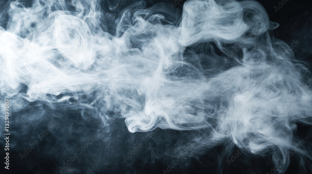 Obraz premium Mysterious swirls of white smoke on dark background