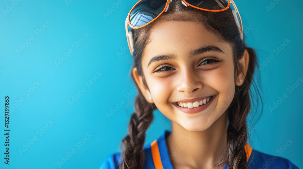 happy indian children supporting from team india at stadium happy indian children supporting from team india at stadium