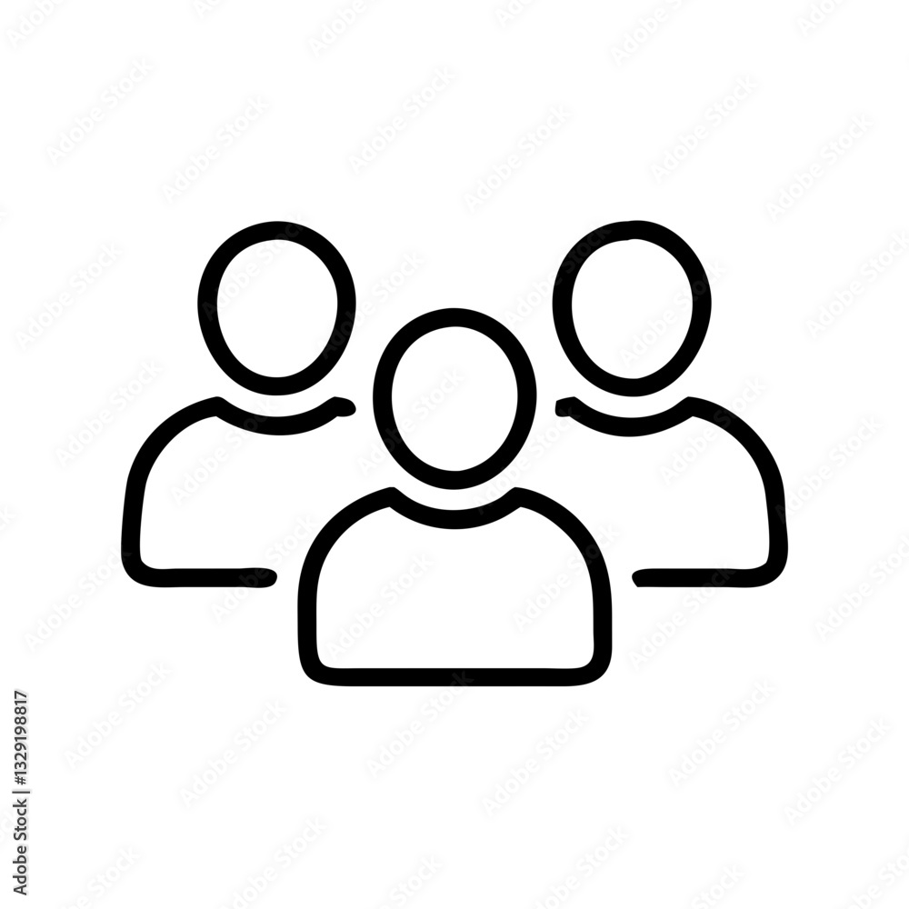 Group of People Icon – Simple Black and White Symbol for Teamwork and Community Group of People Icon – Simple Black and White Symbol for Teamwork and Community