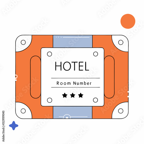 Hotel Sign on Suitcase – Travel Accommodation Symbol for Tourism and Hospitality Industry