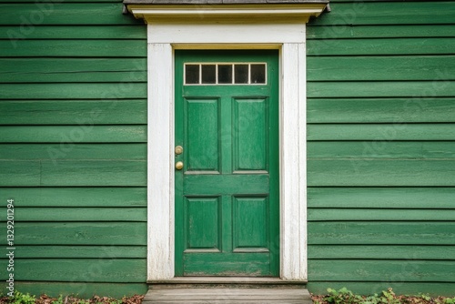 Green Door on a Green House