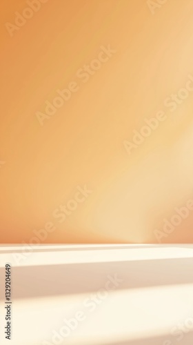 Sunlit minimalistic interior with warm beige tones and subtle shadows