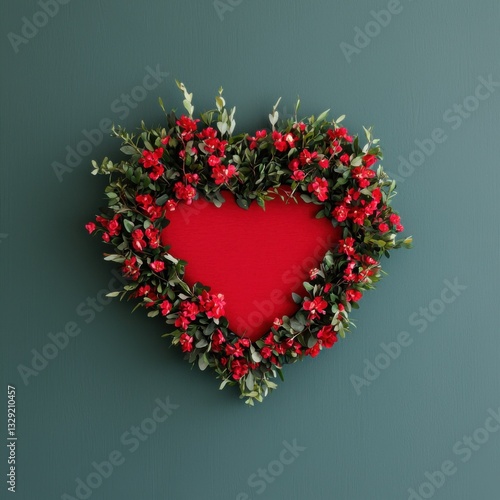 Heart-shaped floral arrangement indoor setting home decor aesthetic appeal elegant viewpoint love concept