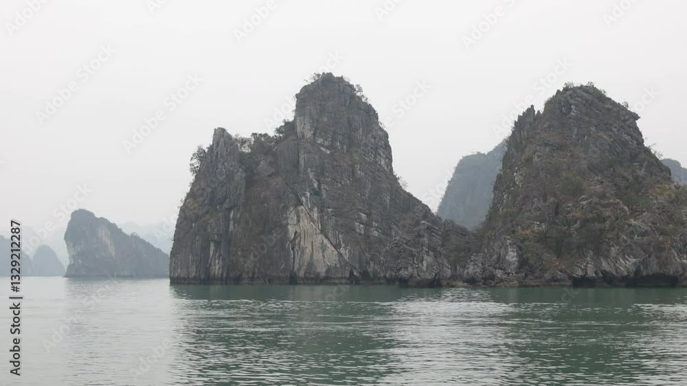 Hills of Halong bay in fog. Hills of Halong bay in fog.