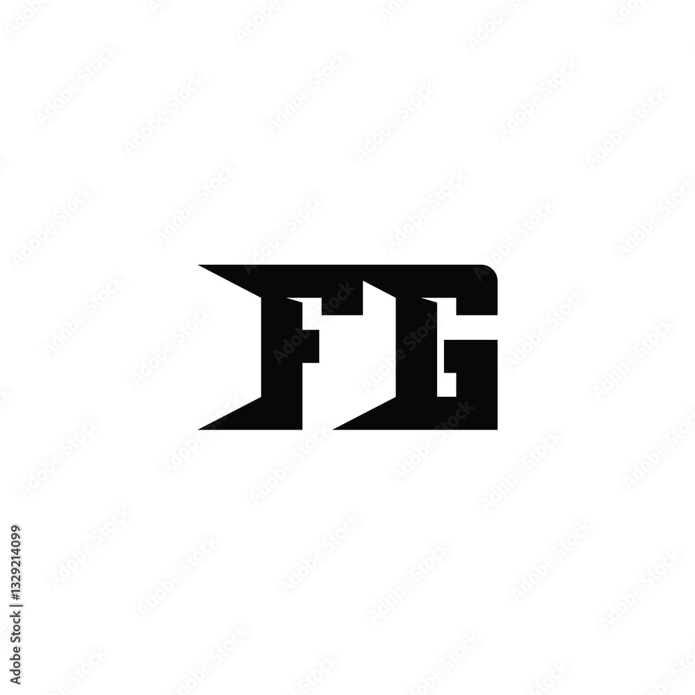 Obraz premium FG monogram logo design letter text name symbol monochrome logotype alphabet character simple logo