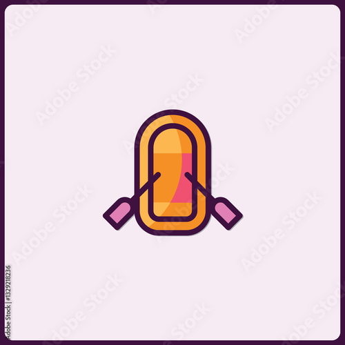 Playful isolated raft illustration ideal for outdoor adventure designs