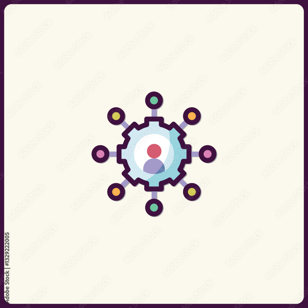 Network of People, Digital Connection, Business, Circle Flat Vector Icon Network of People, Digital Connection, Business, Circle Flat Vector Icon
