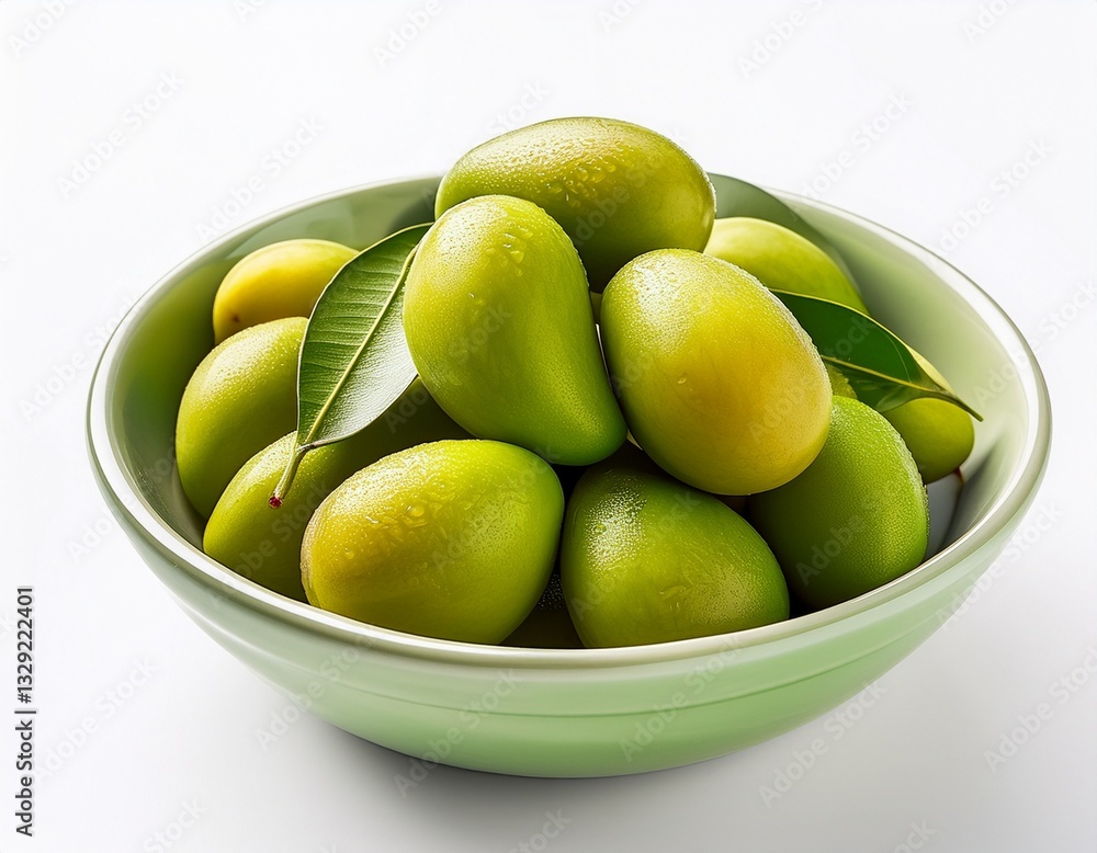 Generated image Green mango Pickle isolated on a white background Generated image Green mango Pickle isolated on a white background