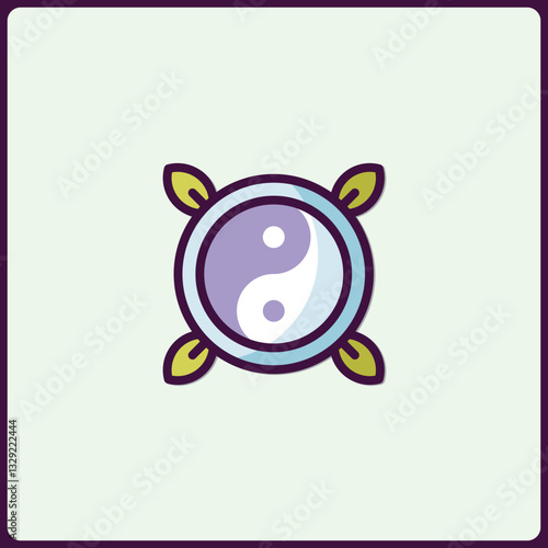 Elegant Yin Yang Symbol with Flourishes Icon Design for Harmony and Balance