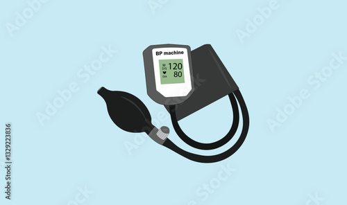 Blood pressure digital machine vector illustration