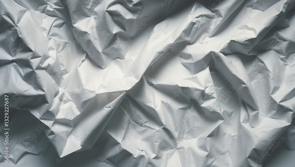 Fototapeta premium Crumpled white paper background texture