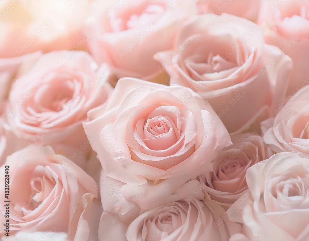 Generated image light pink roses in soft color and blur style for background. sweet color roses flowers Generated image light pink roses in soft color and blur style for background. sweet color roses flowers