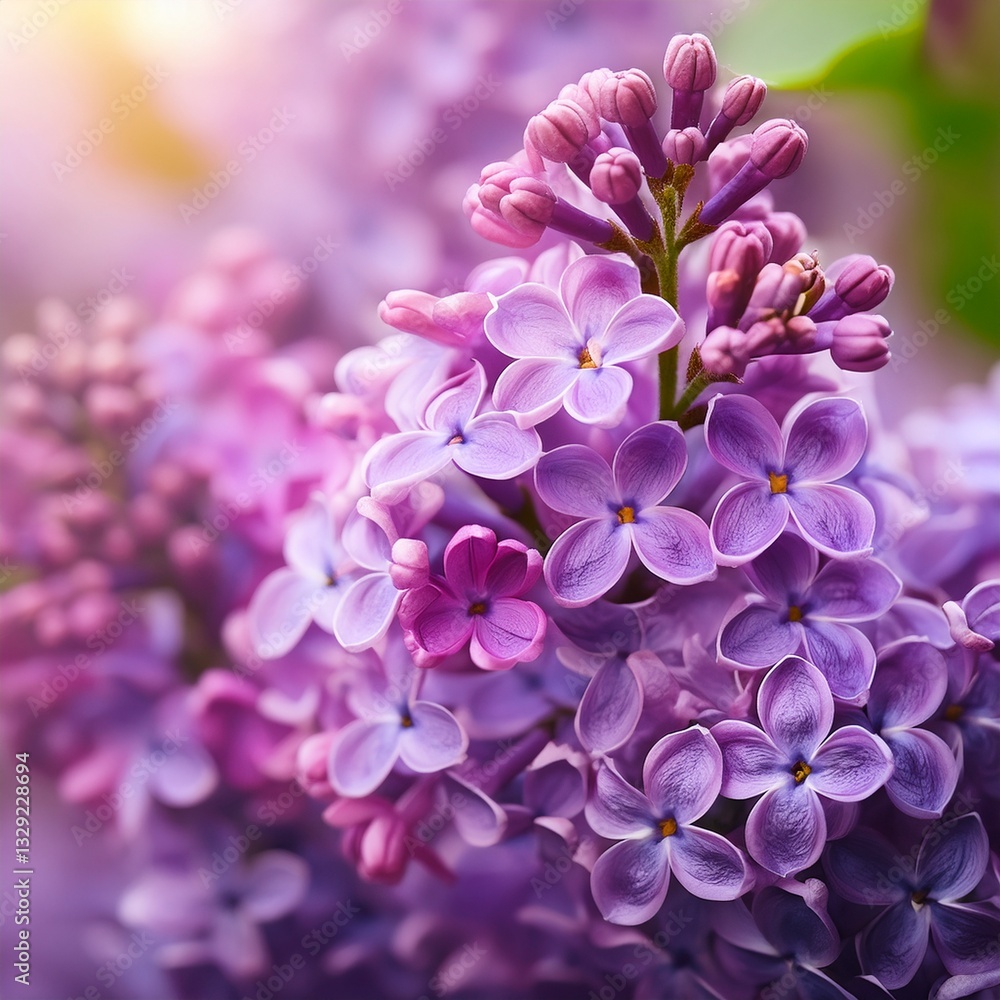 Generated image Lilac spring flowers bunch violet art design background. Blooming violet lilac flowers Generated image Lilac spring flowers bunch violet art design background. Blooming violet lilac flowers