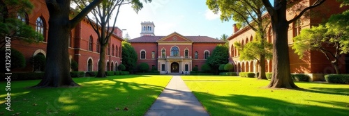 Wide shot of UNSW Kensington campus buildings and grounds, learning, image