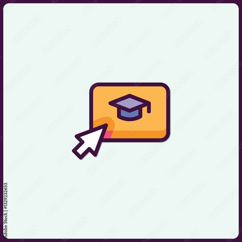 Clickable Graduation Cap Icon for Educational Websites and Applications Clickable Graduation Cap Icon for Educational Websites and Applications