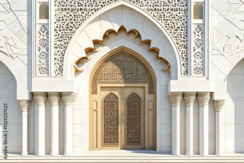 Naklejka premium 3D Mosque Dome Decor Isolated and White Background