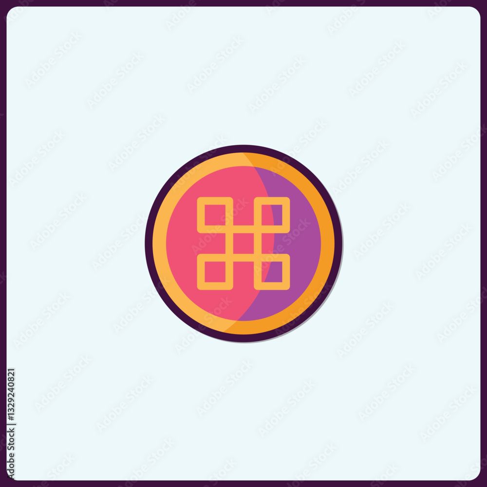 Obraz premium Abstract icon representing connection and organization in a bold design