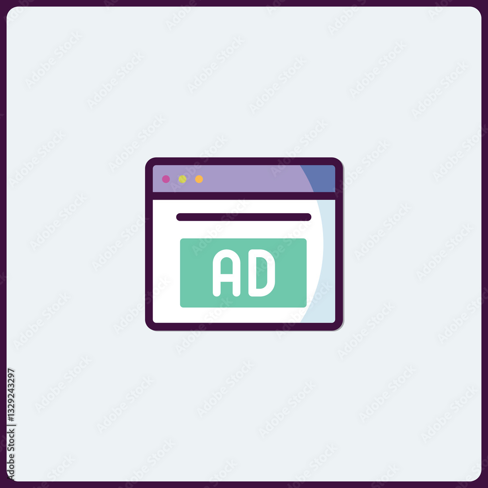 Web advertisement icon symbolizing online marketing and digital promotion Web advertisement icon symbolizing online marketing and digital promotion