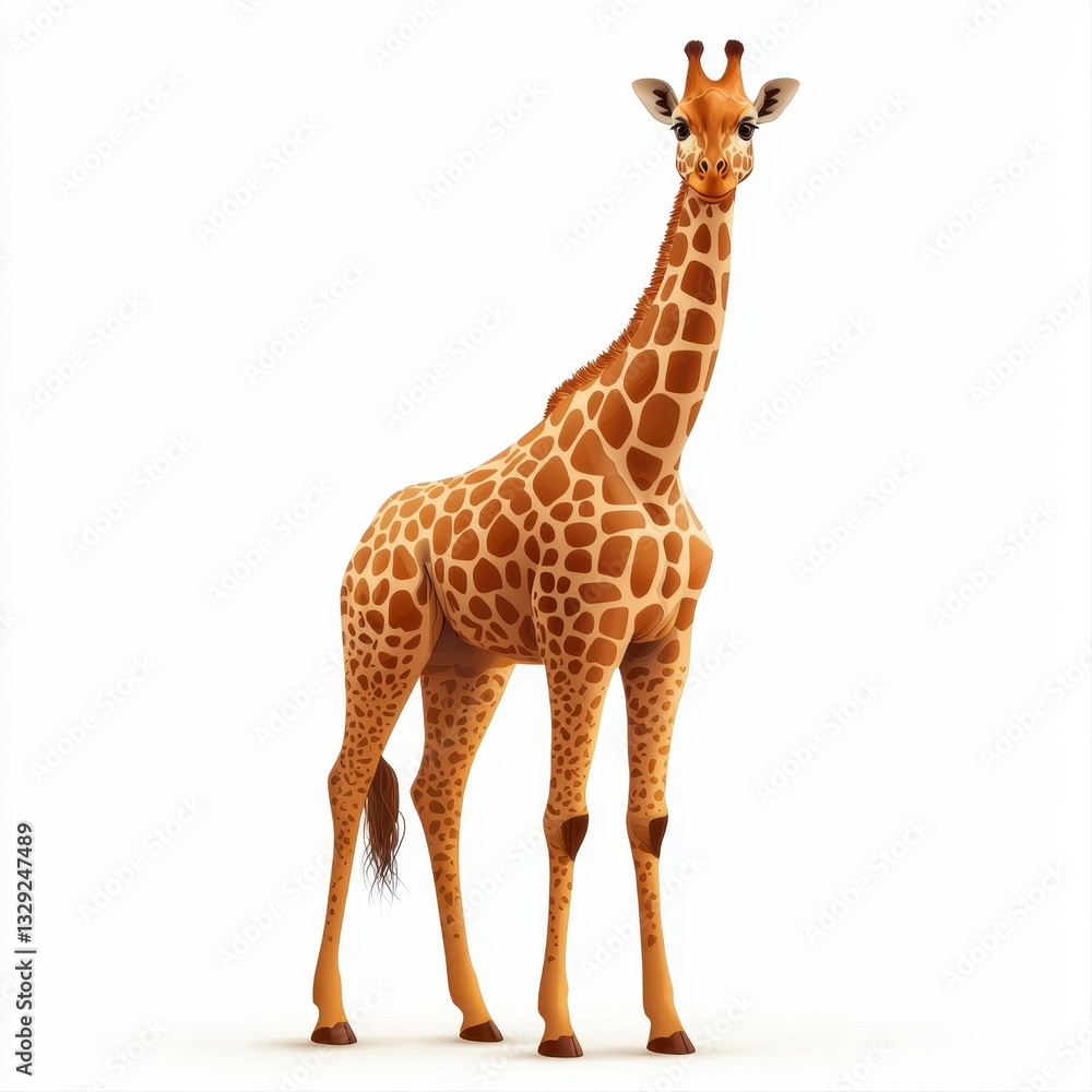 Unique giraffe group portrait isolated on a white background showcasing the graceful nature of wildlife in the safari Unique giraffe group portrait isolated on a white background showcasing the graceful nature of wildlife in the safari